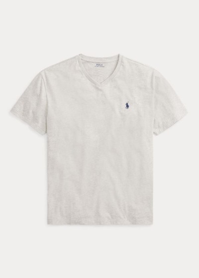 Playeras Polo Ralph Lauren Hombre Grises - Classic Fit V-Neck - WRVAK4391